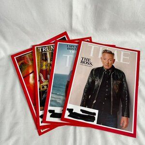 Set Of 4 Time Magazine Issues Featuring Bruce Springsteen Hamas Hostage Trump &